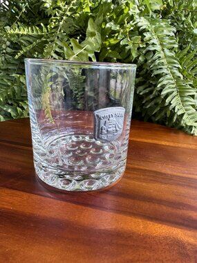 Vintage Cutty Sark The Real McCoy Pewter Medallion Whiskey Rocks Glass
